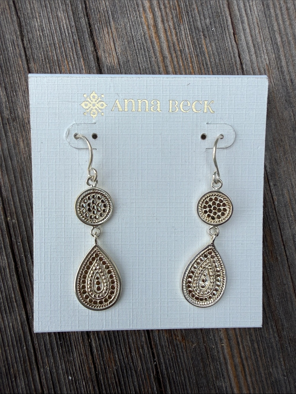 Anna Beck Silver and Gold Double Drop Earrings